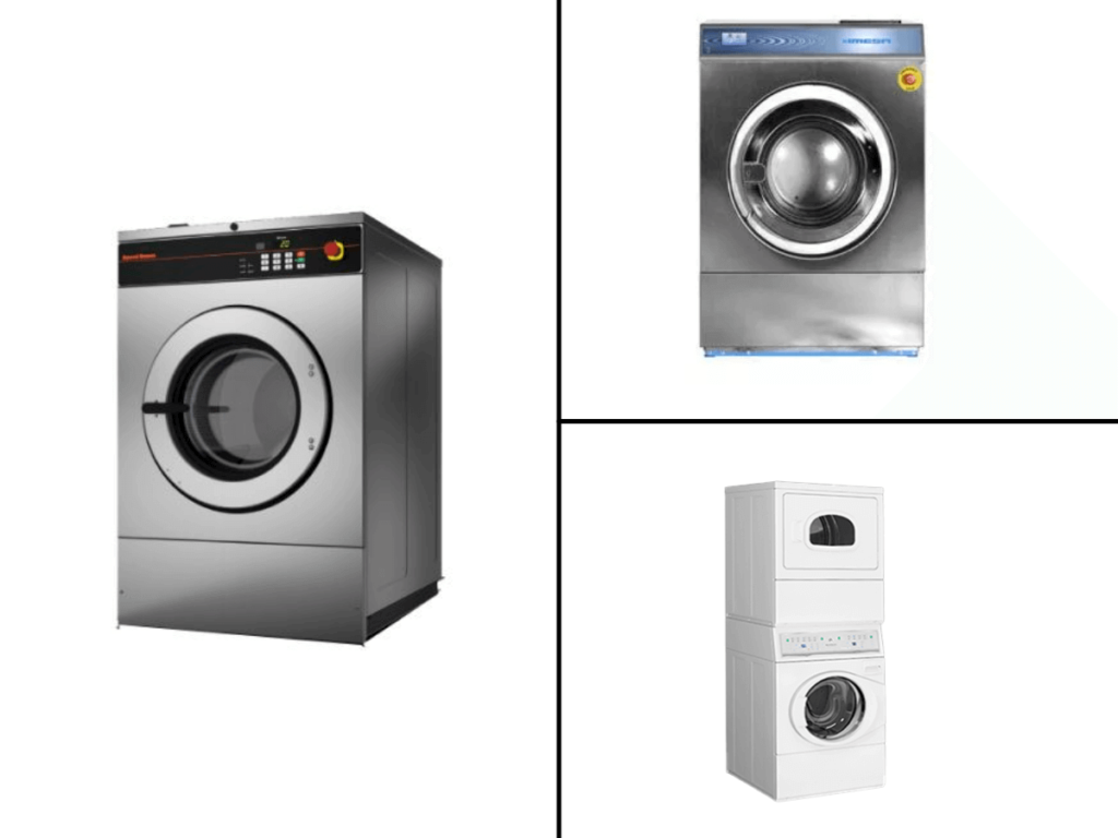 Máy giặt công nghiệp và máy sây cho tiệm giặt là